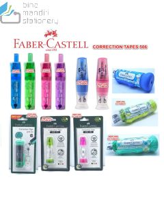 Foto Faber-Castell Correction Tape QJR 506 Barrel Assorted (169456) Tipex kertas pita koreksi merek Faber Castell