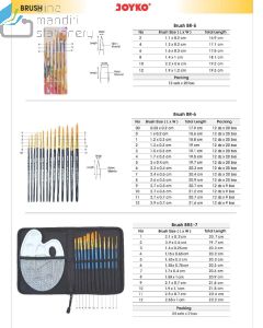 Gambar Kuas Lukis Cat Air Cat Minyak Akrilik Set Palet Joyko Brush Set BRS-7 merek Joyko