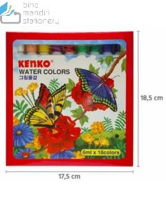 Gambar peralatan kantor Kenko 18 Water Colors 6 ml Cat Warna Air dan aneka katalog Kenko grosir